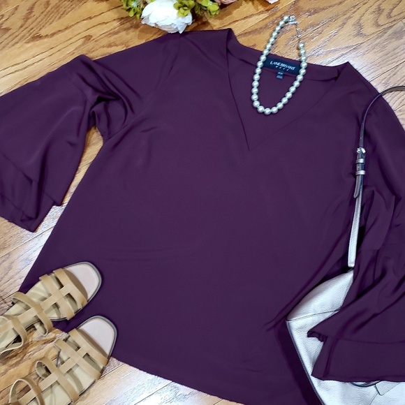 Lane Bryant Tops - Burgundy Bell Sleeves Lane Bryant Plus 18 / 20